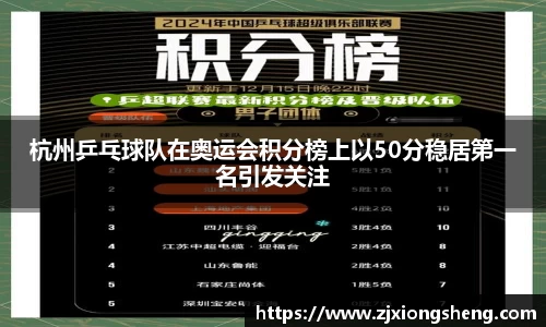杭州乒乓球队在奥运会积分榜上以50分稳居第一名引发关注